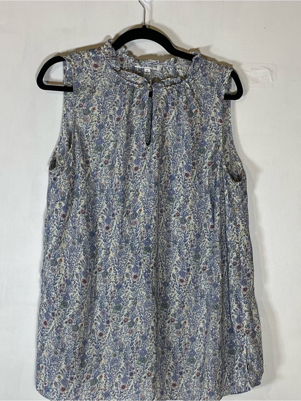 Rose + Olive Floral‎ High Neck Tank 1X Cottagecore Boho Prairie Top